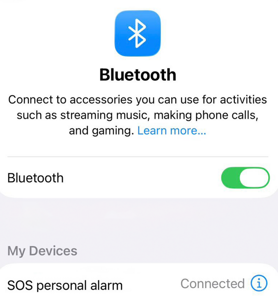 Bluetooth-instellingen met EVA verbonden